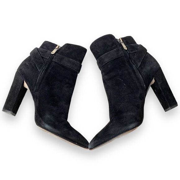 Sam Edelman Rita, Black Suede Booties, Block Heeled Buckle Boots, Women’s Size 7 - Picture 7 of 10